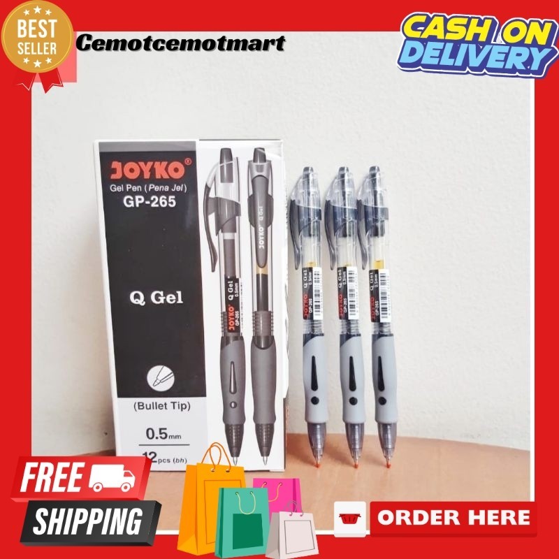 

[Cmt] JOYKO Pen Q Gel 0.5 mm 1 Box Isi 12 Pena