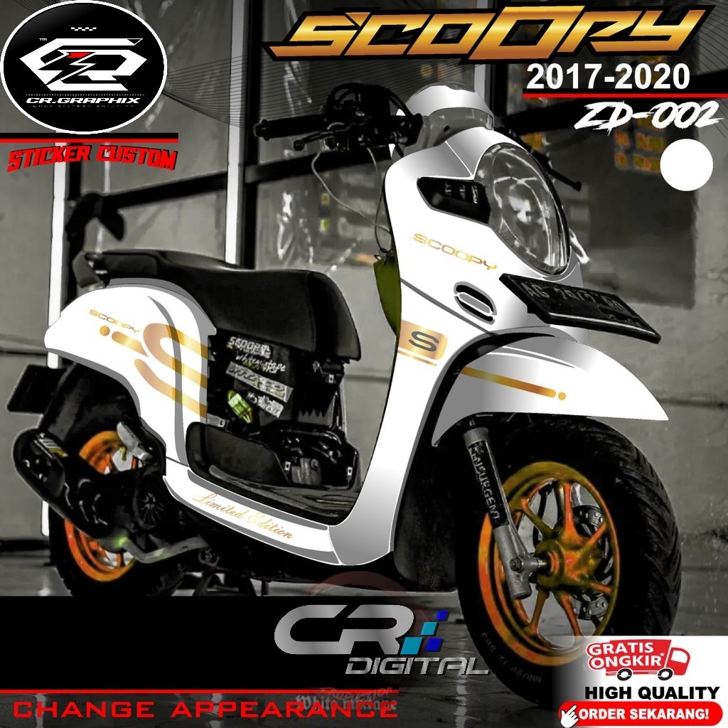 TERBARU Decal Sticker Scoopy Fi New 2017 2018 2019 2020 Fullbody Desain Racing Grafis Polos