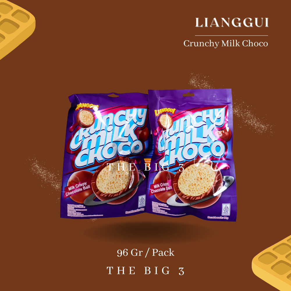 

Lianggui Crunchy Milk Choco 90 Gr / Pack - TBTHOME