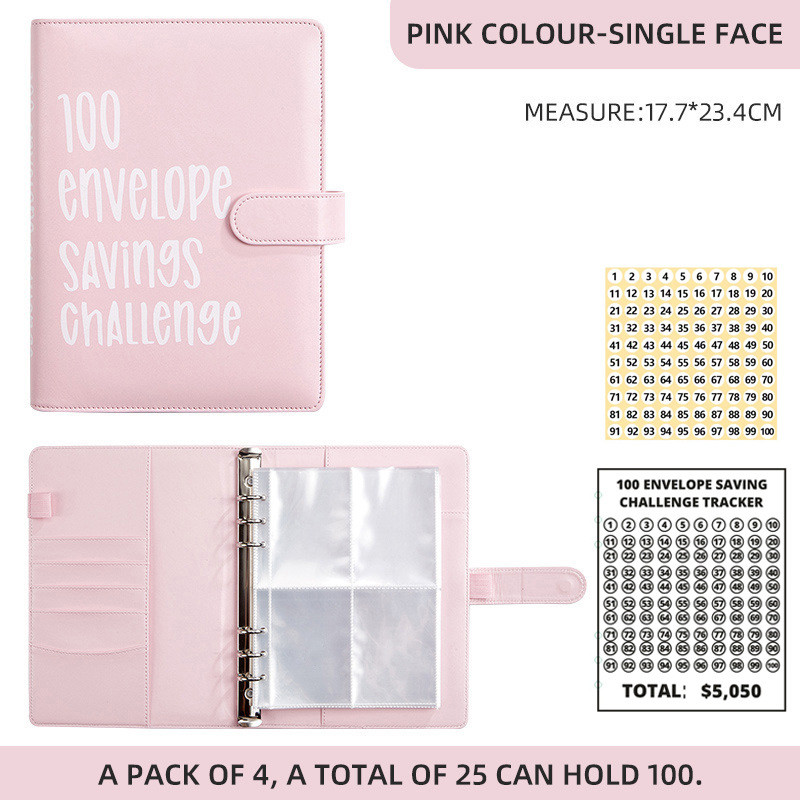 

NEW 100 Envelope Cash Savings allenge, Saving allenge Envelop Book, Budget Envelope Financial Assistant A5 Size Cash Binder