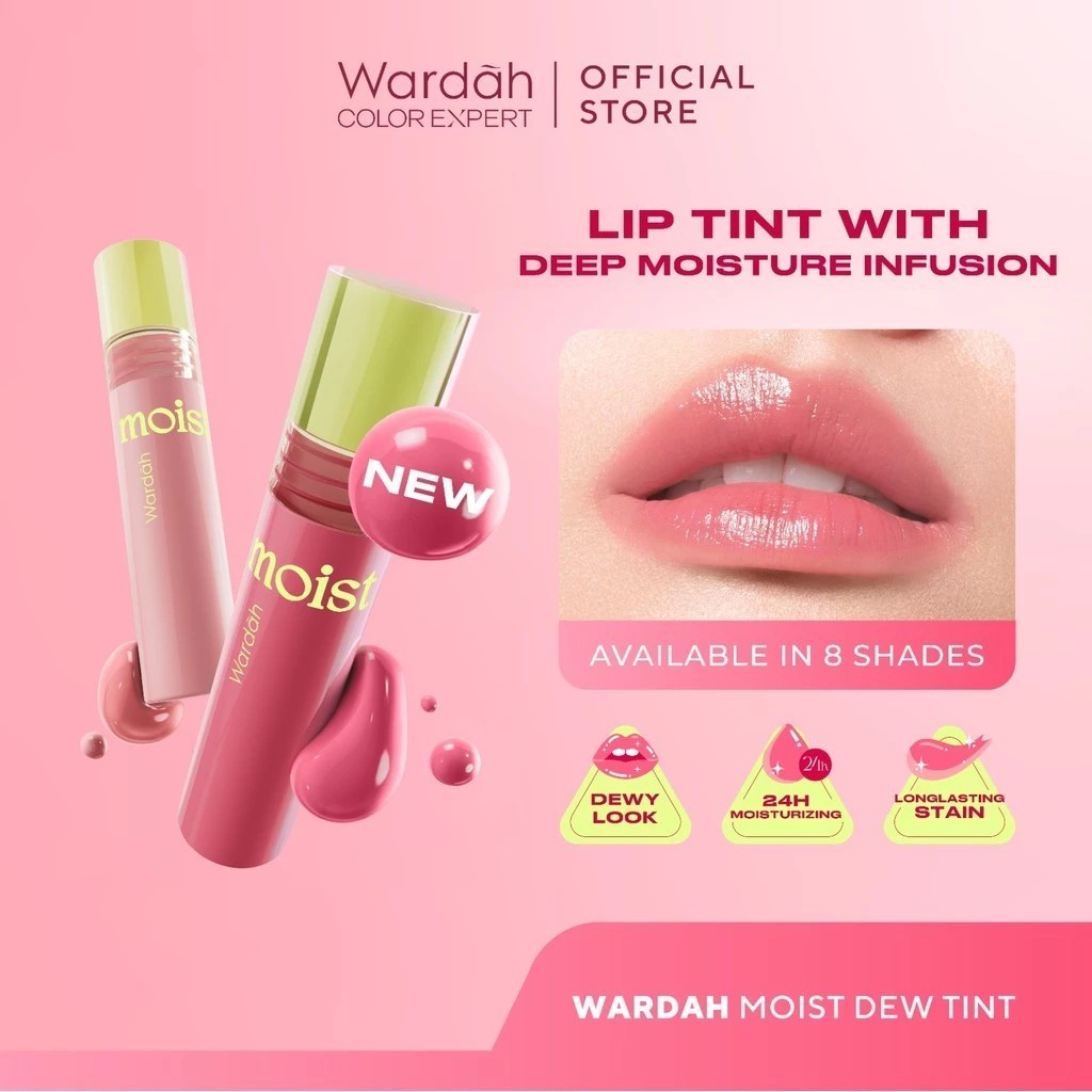 NEW WARDAH Moist Dew Tint 3 g | Liptint Glossy | Ombre Tint