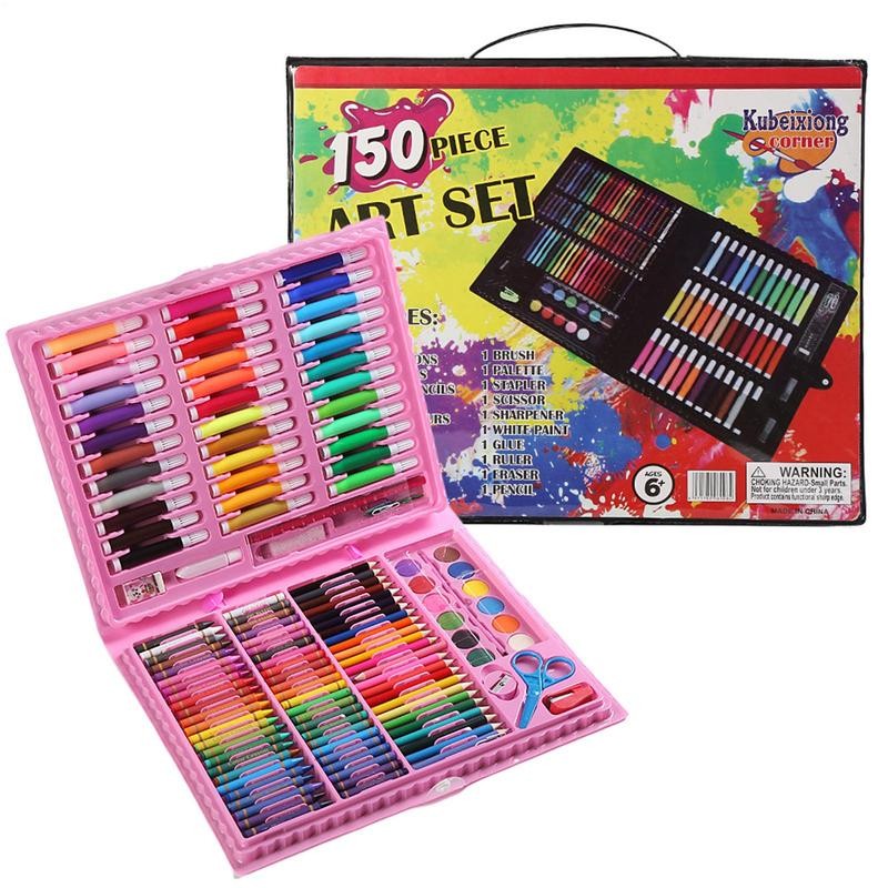 

Art Craft Drawing Kits 150X Color Brush Pens Art Kit Drawing Supplies Kids Coloring Pens Markers Set Sketching Pencils Coloring