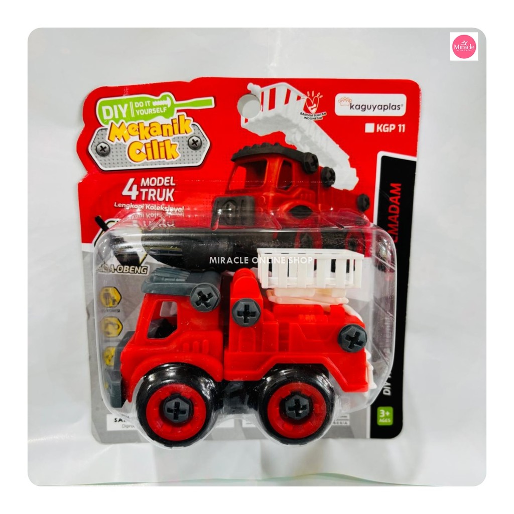 MIRACLEONLINESHOP MAINAN KREATIF ANAK MOBIL PEMADAM / FIRE TRUCK / DIY TRUCK DAMKAR