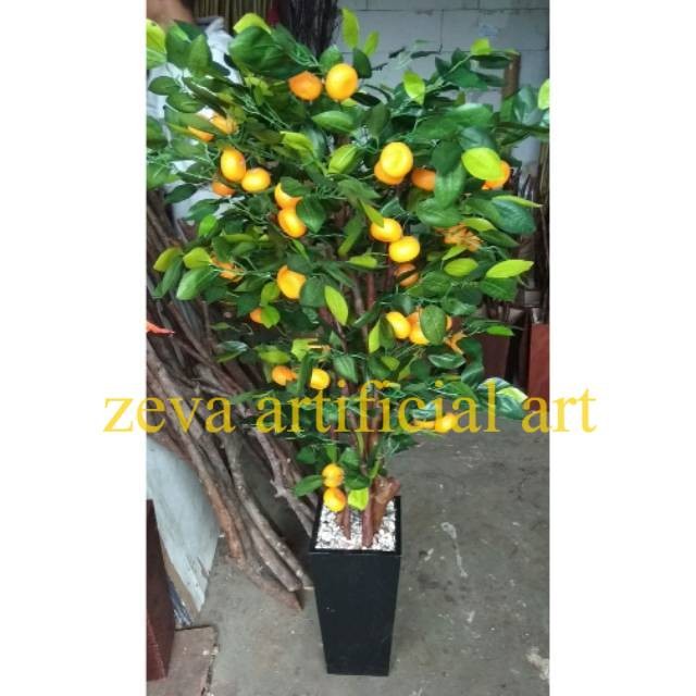 Pohon jeruk bunga plastik artificial