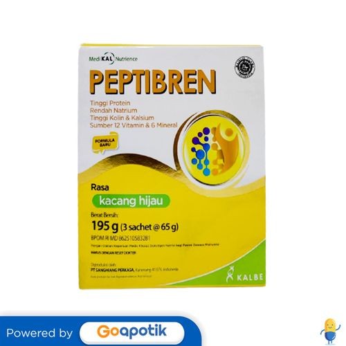 

Peptibren Rasa Kacang Hijau 65 Gram Box 3 Sachet (195 Gram)