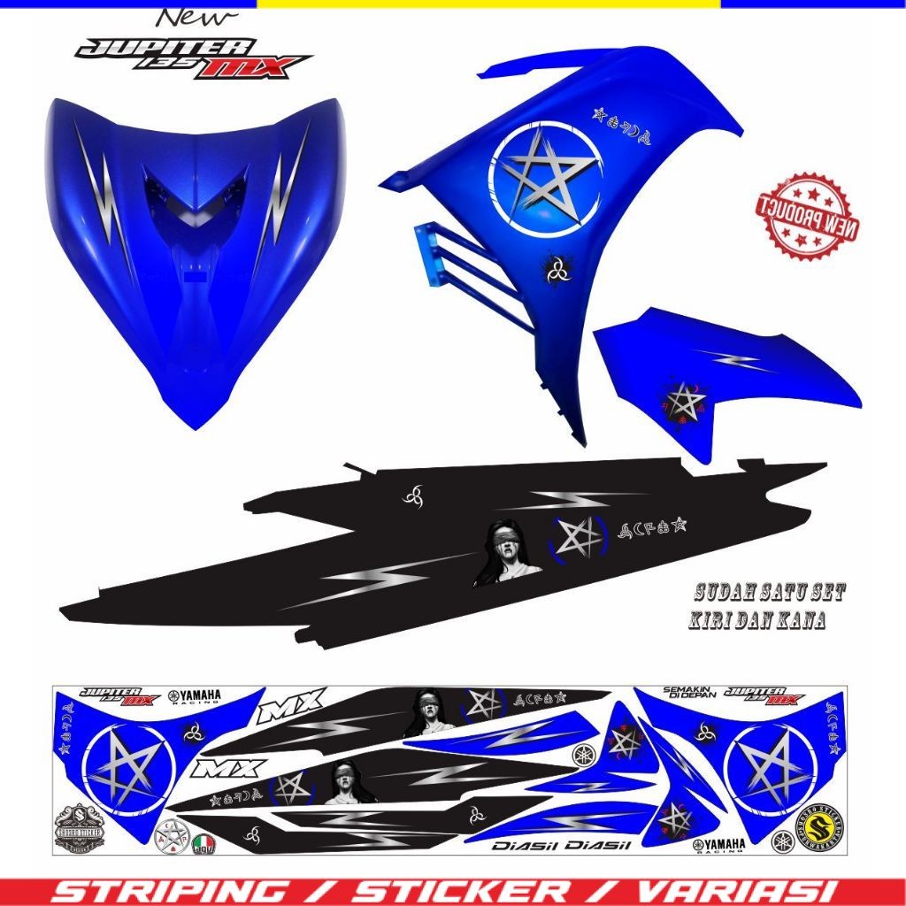 VARIASI STIKER MOTOR JUPITER MX NEW 135 VARIASI STIKER KEREN MOTIF KEREN