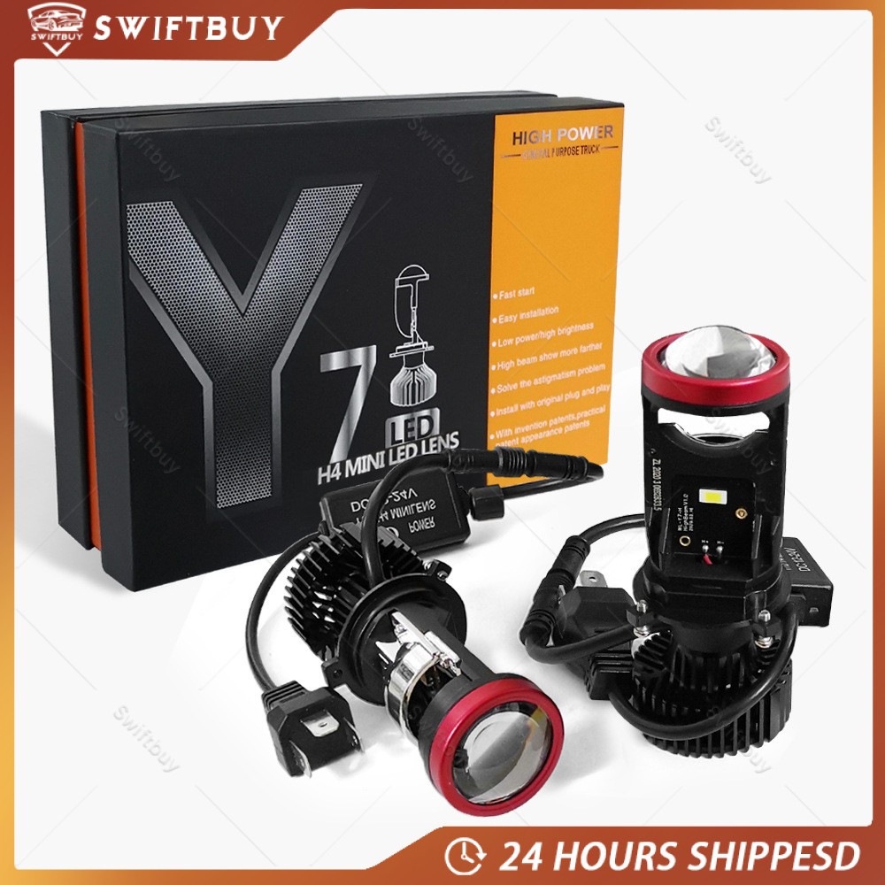 2PCS Projie Led Mobil Mini Projie Y7d H4 Mobil Super Terang Lampu Led Mini PJECTOR PROJIE Y7D SUPER 