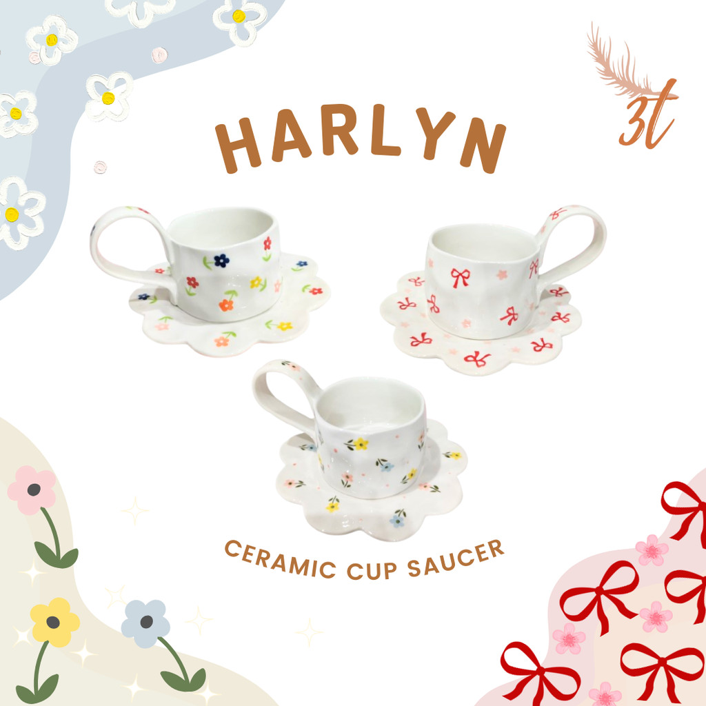 Harlyn Ceramic Cup Saucer / Cangkir Keramik
