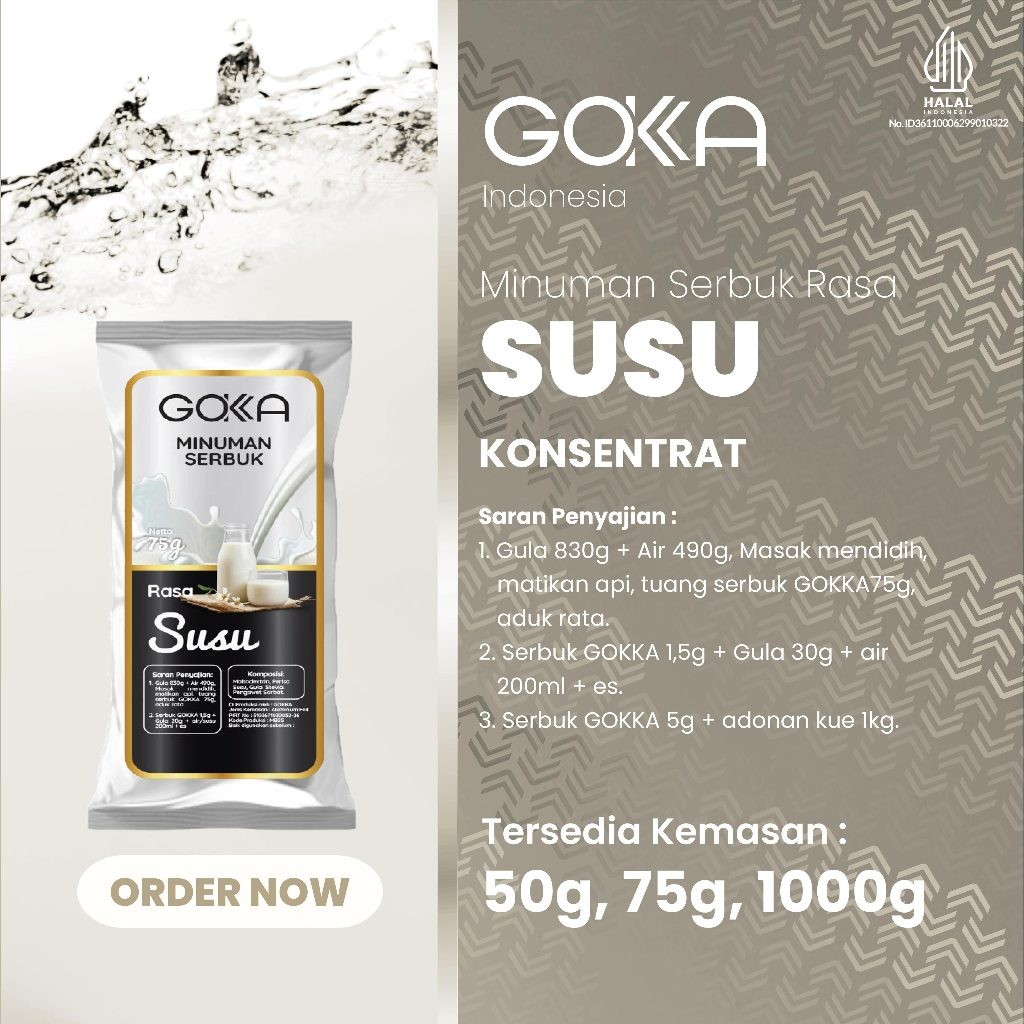 

Powder Drink Gokka / Minuman Bubuk Gokka Rasa Susu Kemasan 50gr