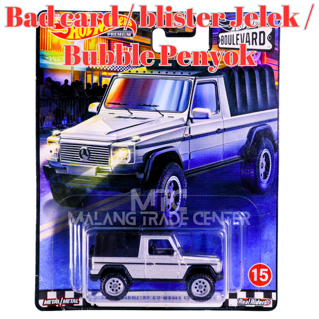 Hot Wheels Premium Boulevard  1991 Mercedes Benz G-Class Ban Karet Blister Jelek / Bad Card / Anggap