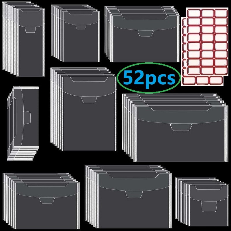 

50pcs/set Sheets Plastic Folder Bags For Storaging Cutting Dies Stamps Organizer Holders Transparent Bags