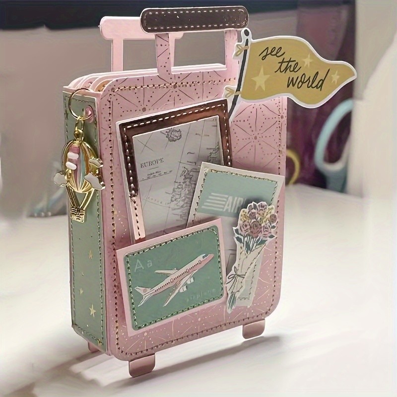 

2024 New Cute Luggage Metal Cutting Dies for Scrapbooking Decoration Handmade Stencil DIY Card Make Mould Model Craft Kids Gifts