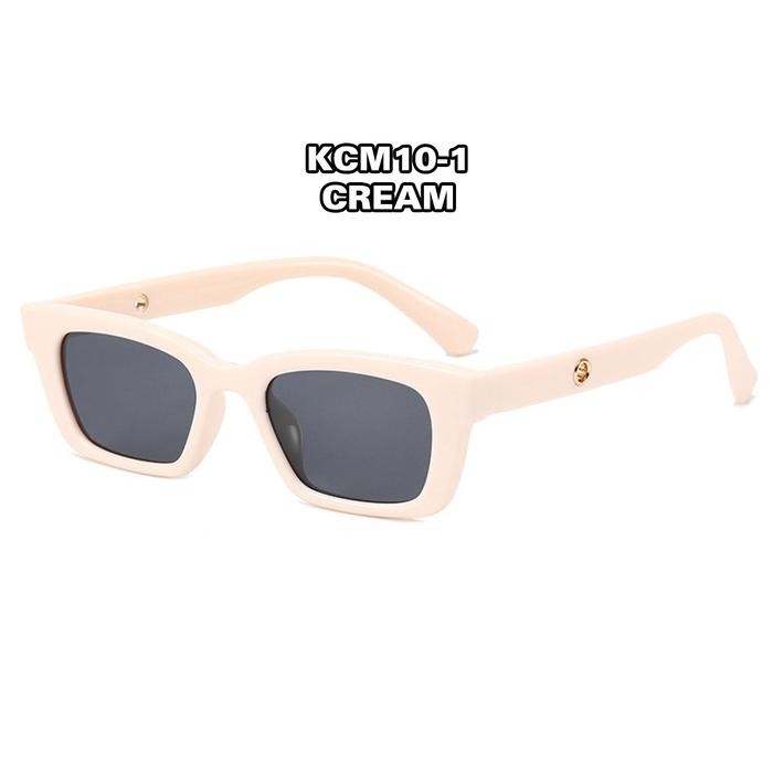 Yarra Kacamata Hitam Pria Wanita Dewasa Sunglasses Eyewear Putih Silver Korea Style Lensa Kotak Pers