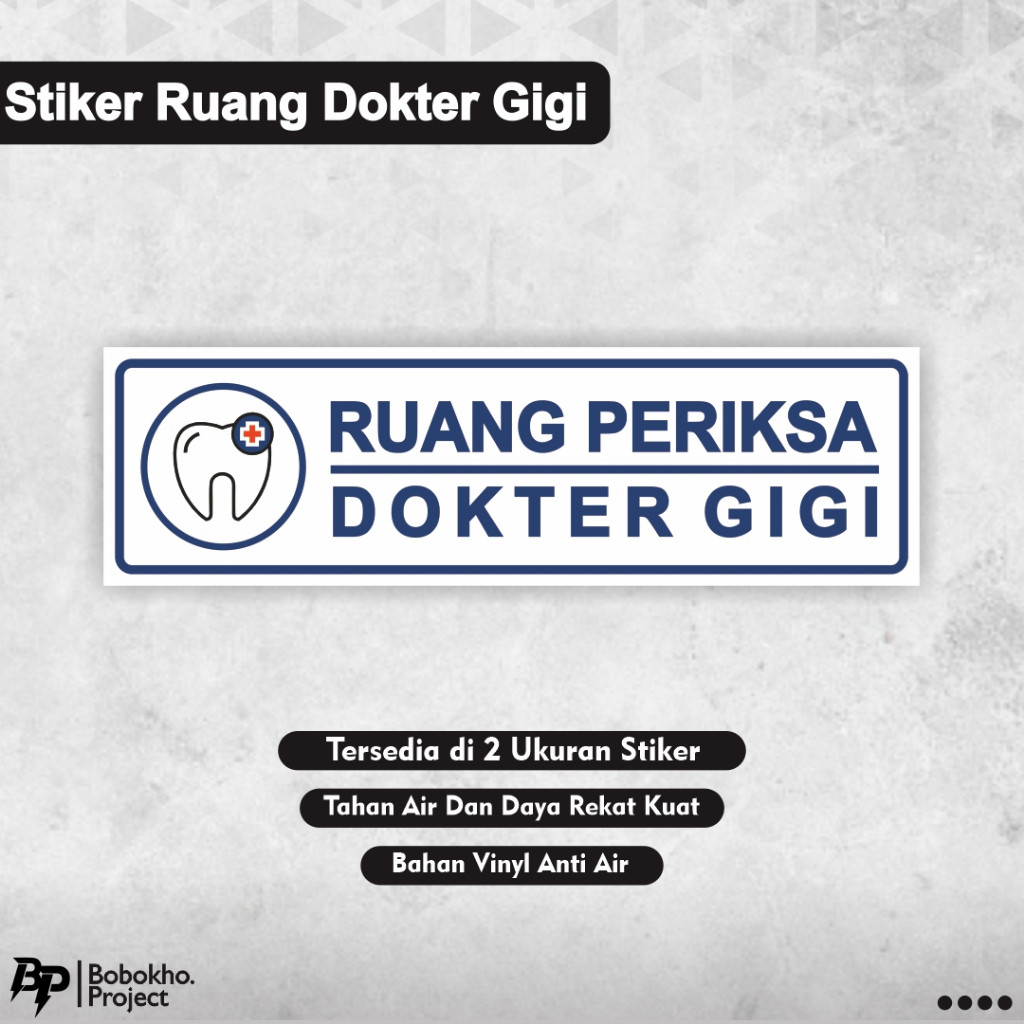Sticker Ruang Dokter Gigi / Stiker Poli Gigi / Stiker Ruang Periksa Dokter Gigi Rumah Sakit Klinik P
