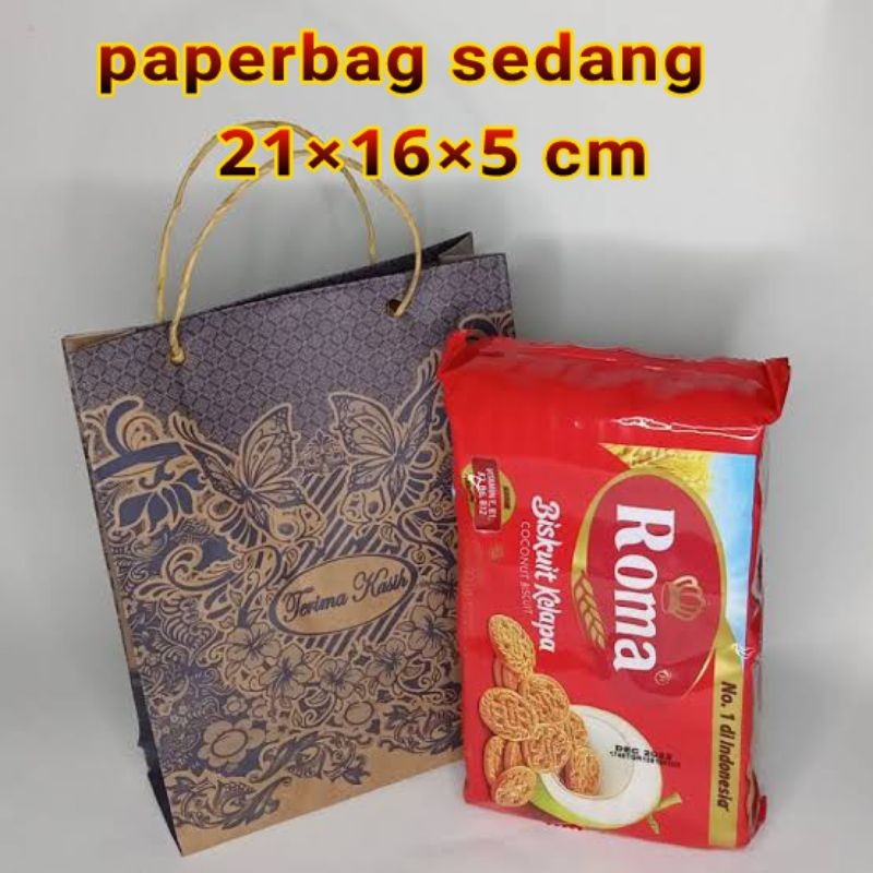 

100 pcs paperbag sedang 21×16×4 cm
