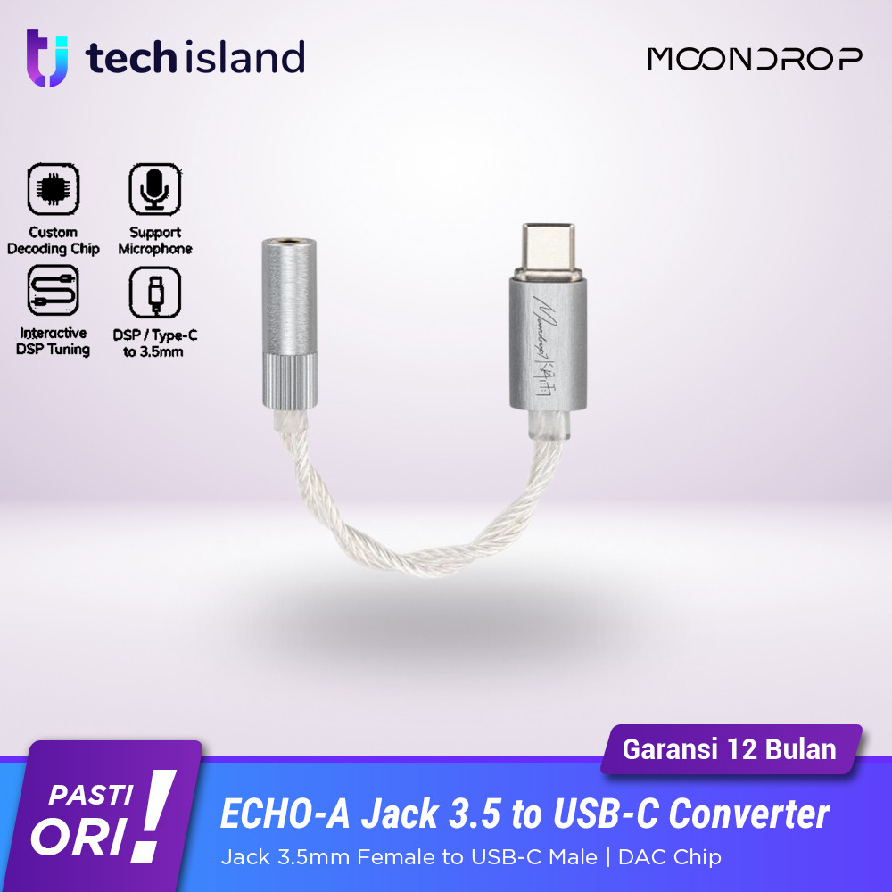 Moondrop Echo-A Echo-B Converter Jack 3.5 / Jack 4.4 to USB-C DAC Chip Dongle Amplifier Echo A Echo 