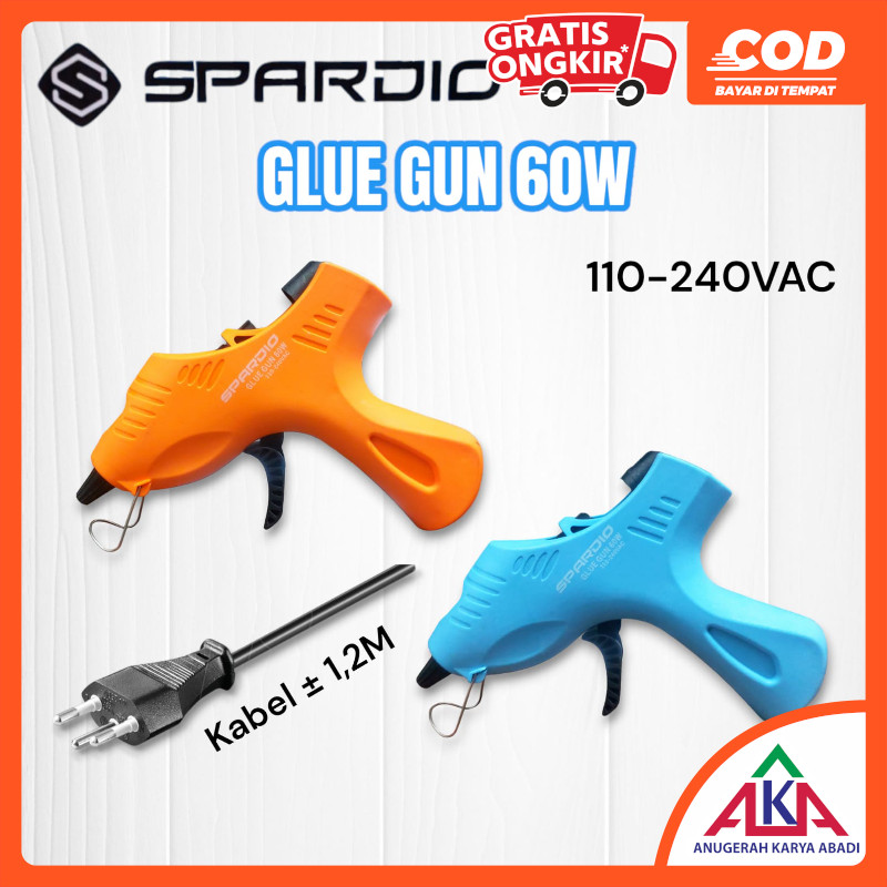 

SPARDIO Glue Gun Pistol Lem Tembak Bakar 60W Kabel 1.2M Warna Random SNI