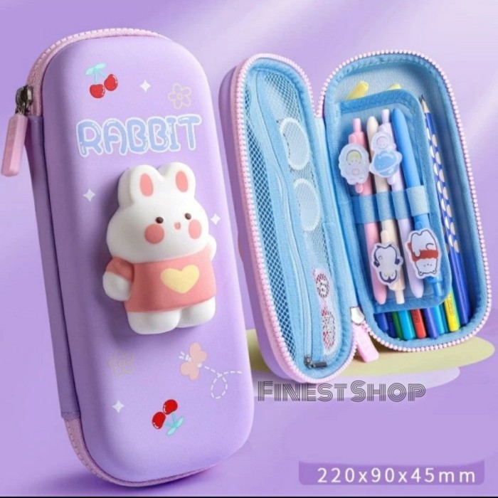 

[PROMO]New Kotak Pensil Squishy 3D Pencil Case Boneka Tempat Alat Tulis Sekolah - Bunny