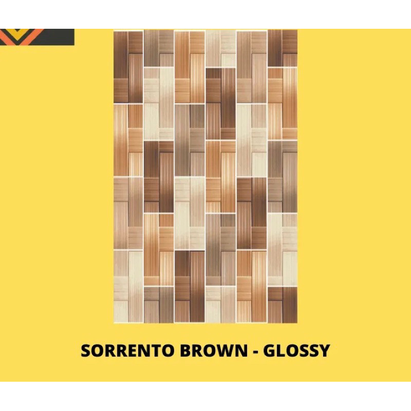 KERAMIK DINDING UNO SORRENTO BROWN 25x40 / KERAMIK DINDING MOTIF MINIMALIS GARIS / KERAMIK DINDING U