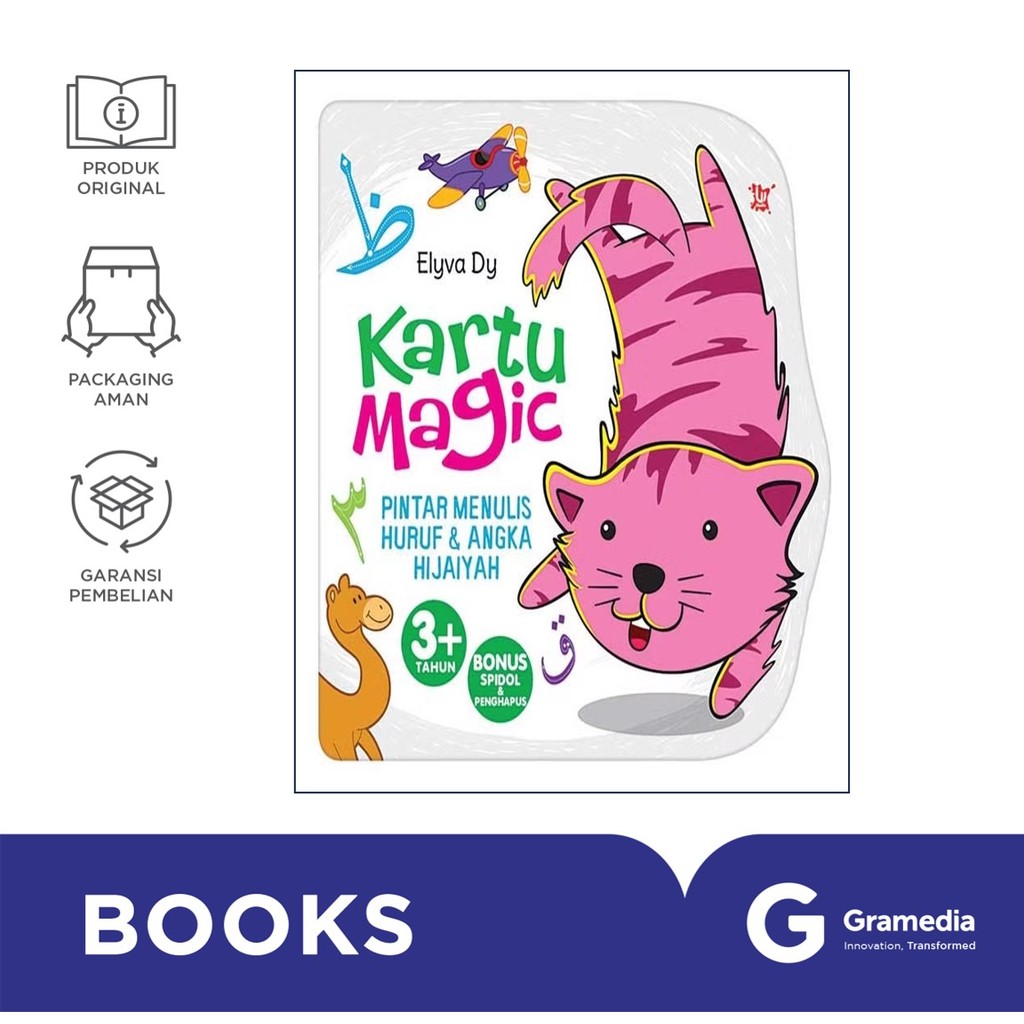 Kartu Magic Pintar Menulis Huruf & Angka Hijaiyah ( Elyva Dy )
