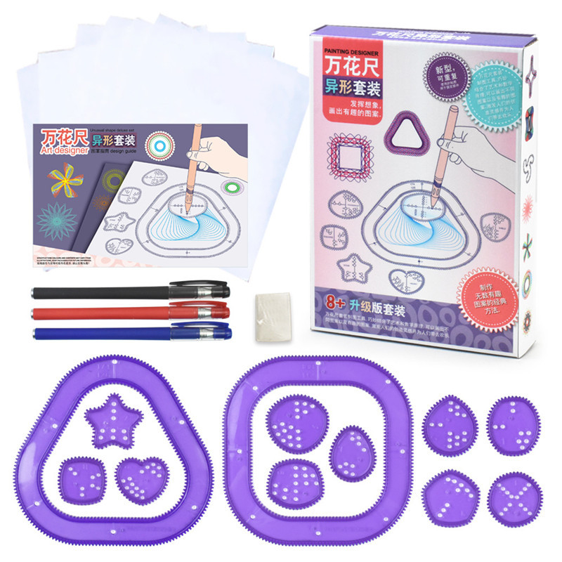 

Multi-function Geometric Ruler Drawing Painting Spirograph Tools Kit for Children Educational Coloring Spiral Gears Drafting Toy
