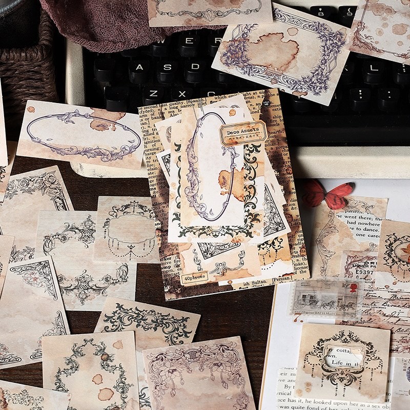 

kertas craft / kertas scrapbook tema vintage