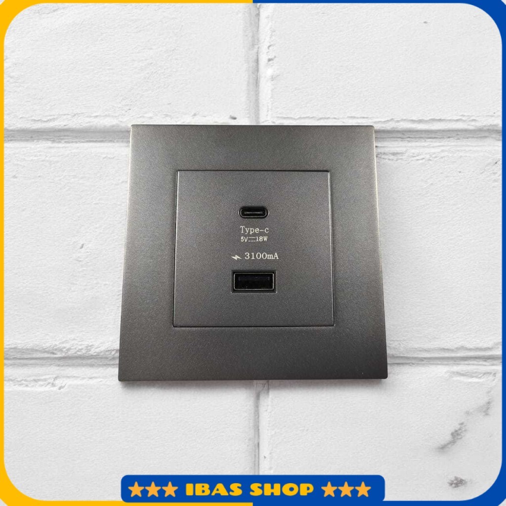 Stop Kontak Dinding USB Type C Multi Port Wall Socket 5V/3.1A - E86