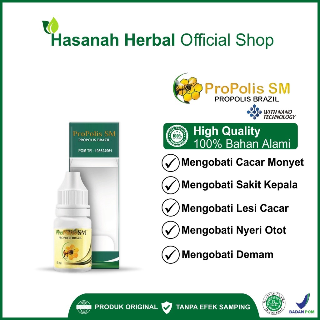 

Obat Cacar Air Dan Api Infeksi Virus Propolis SM With Nano Technology 6 ml