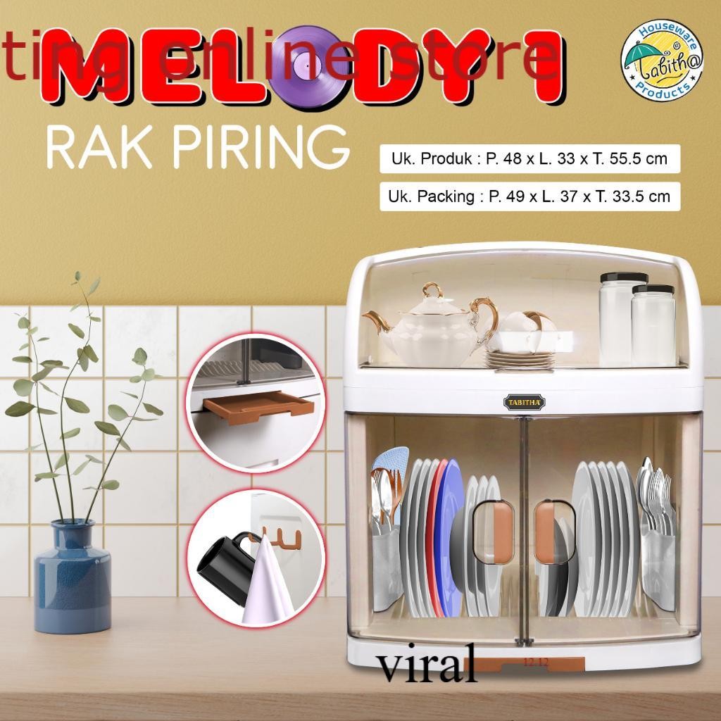 Rak Lemari Piring Jumbo Lemari Dapur Kaca Transparan Rak Peniris Piring - Rak Piring Dynamic