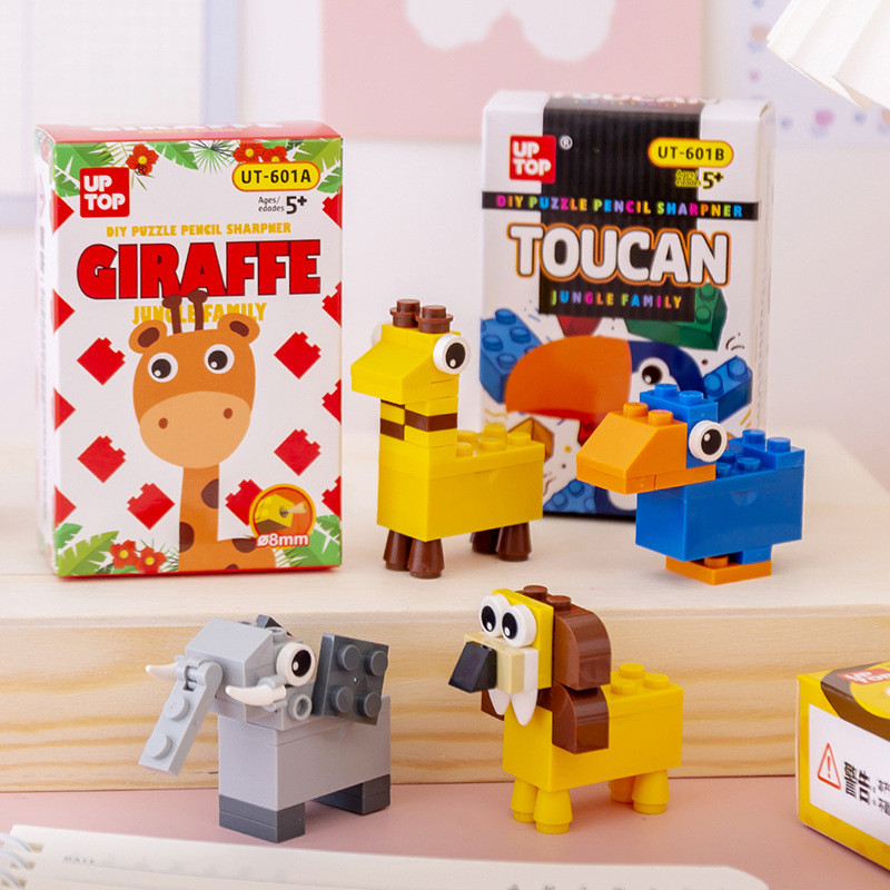 

Creative Cartoon Puzzle Novelty Diy Building Block Toy Student Learning Supplies Stationery Building Block Pencil Sharpener Gife