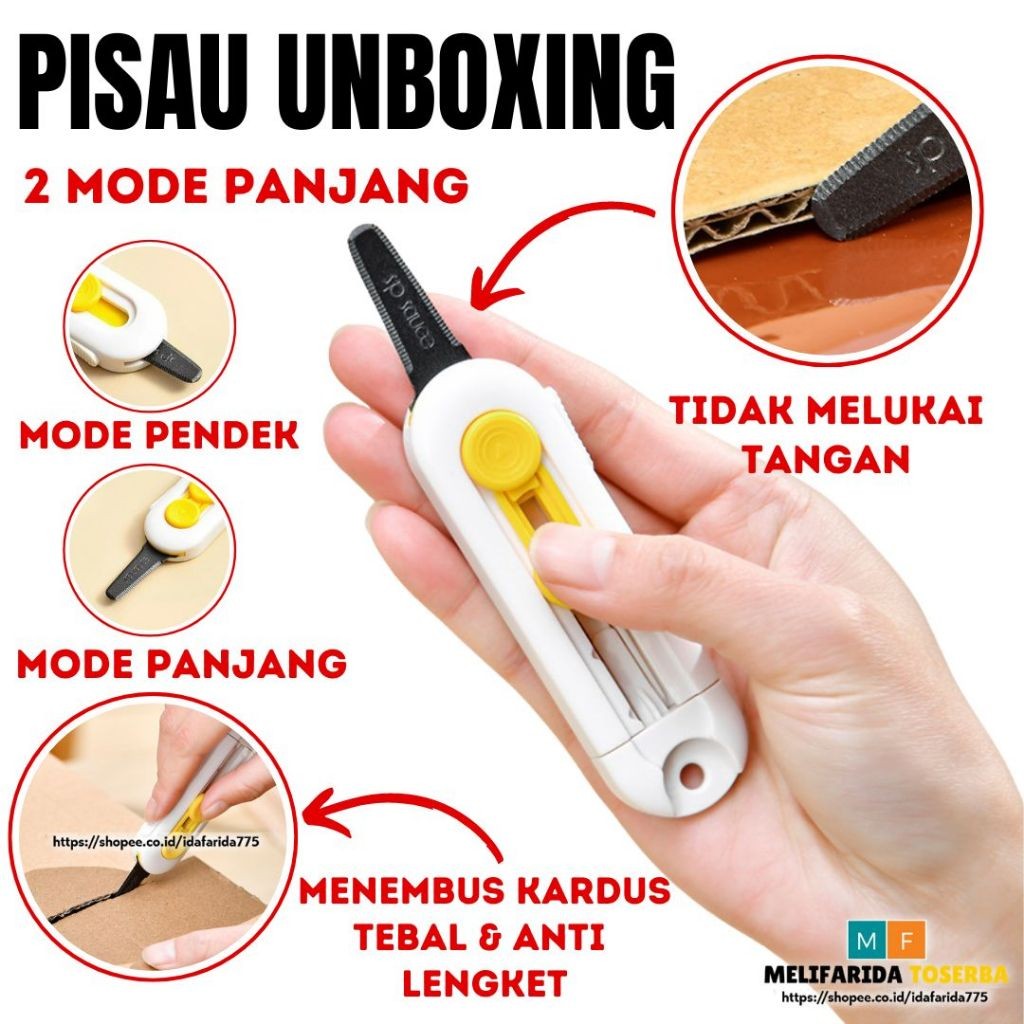 

Cutter Pisau Unboxing Mini Portabel untuk Membuka Paket dengan Magnet dan Bahan Teflon Anti Lengket Cutter Pisau Unboxing Mini Portabel adalah alat yang sangat praktis untuk membuka paket. Dilengkapi dengan magnet di bagian belakangnya, Anda dapat menempe
