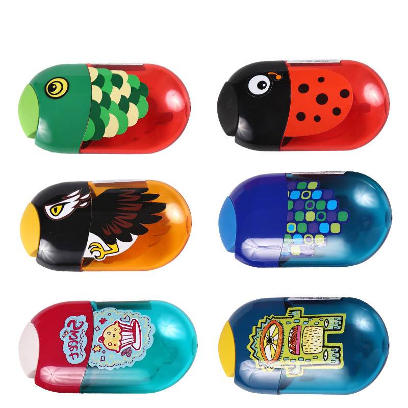 

Faber Castell Cute Pencil Sharpeners Pattern Double Hole Lovely Sharpener for Graphite Crayons Colored Pencils School Stationery