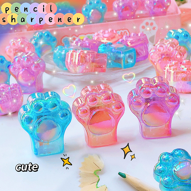 

kawaii Stationery Items office supplies cute Cat's Paw Pencil Sharpener Children's School Supplies Student Prize Kids Gift