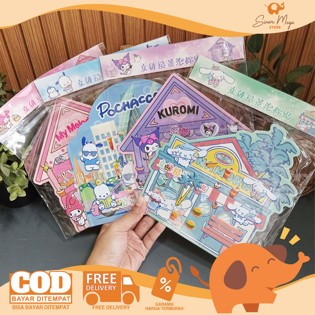 

FANCY DIY Sticker 3D Sanri0 SYD-MM - Stiker Karakter Timbul Lucu Murah