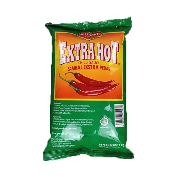 

HPM - DELMONTE CHILI XTRA HOT POUCH 1 KG - SAUS SAMBAL CBY