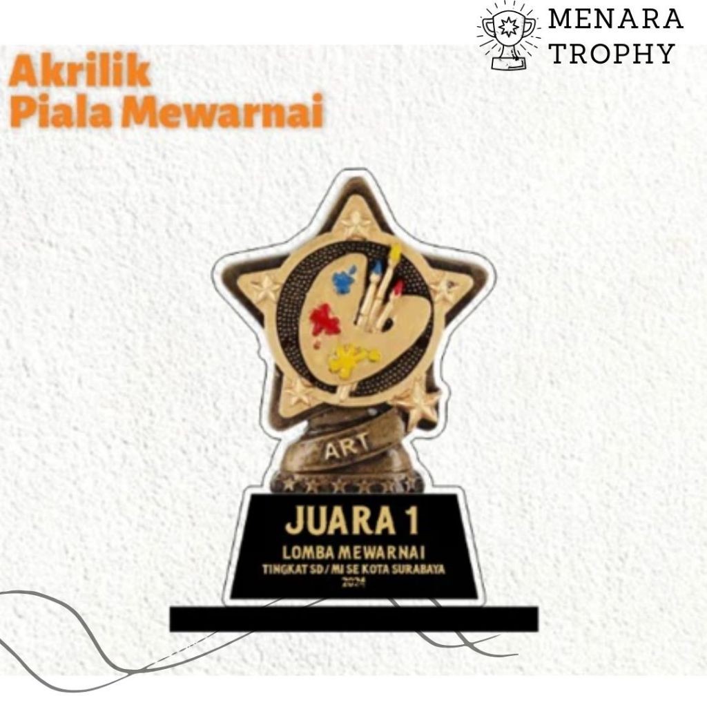 Piala Lomba Melukis Piala Lomba mewarnai Piala Menggambar Akrilik Custom
