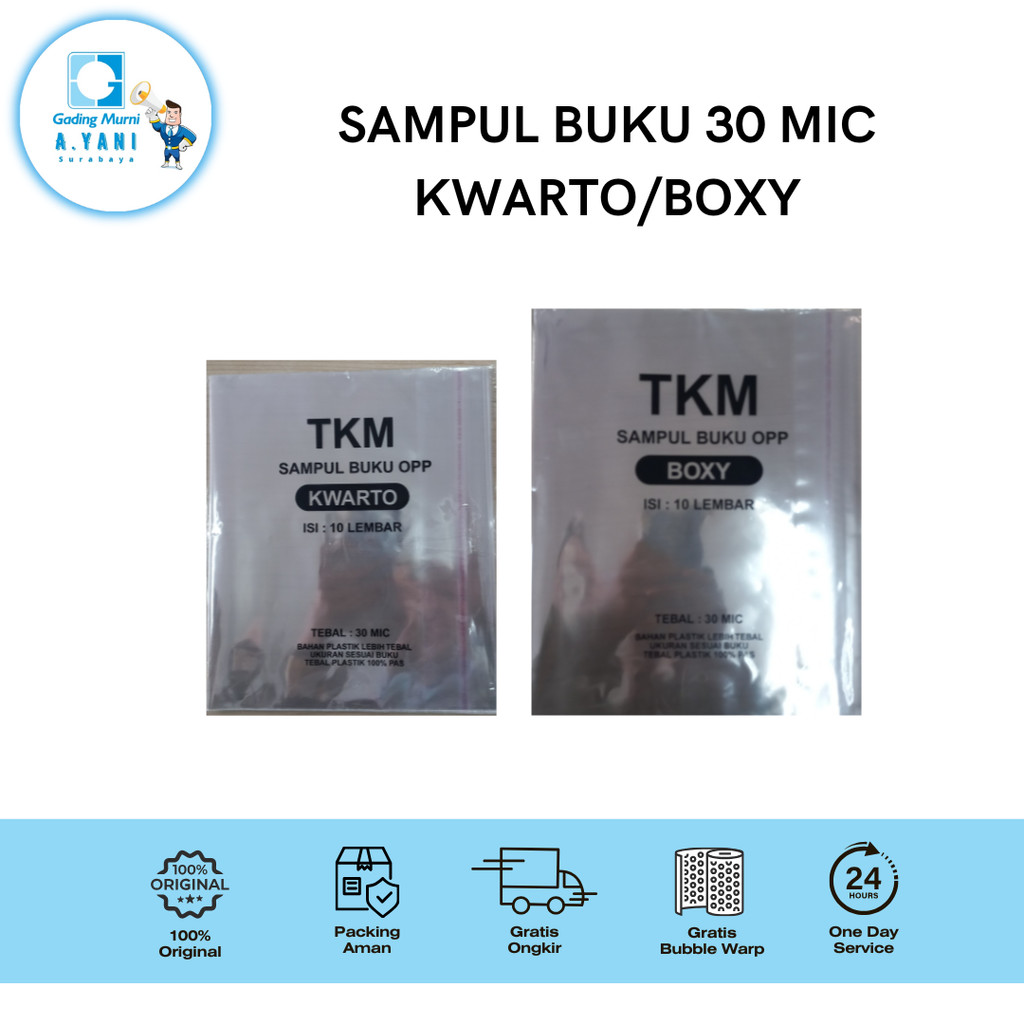

TKM SAMPUL BUKU TEBAL KWARTO BOXY LKS FOLIO 30 MICRON 50 MICRON