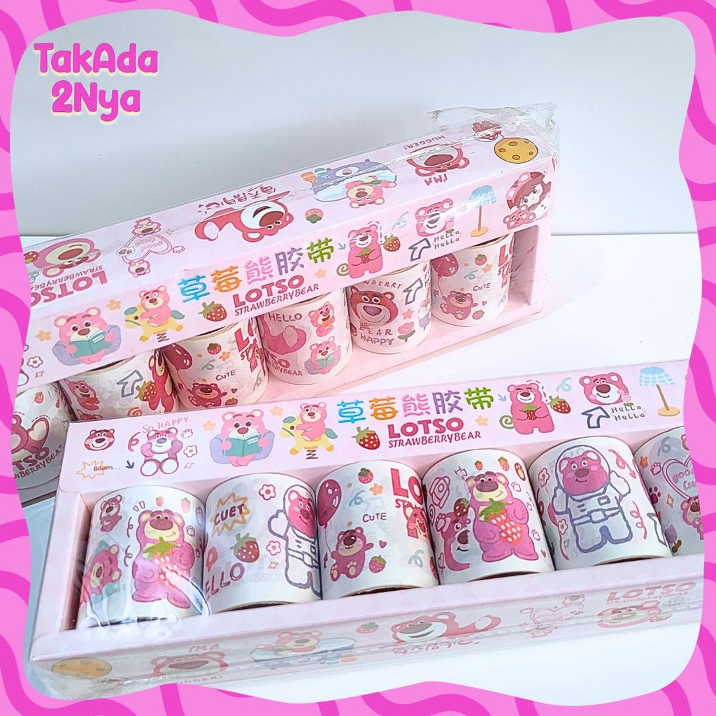 

Lem Washi Tape Set isi 6 Lotso set solatip washi tape alat sekolah jurnal jurnaling kado unik