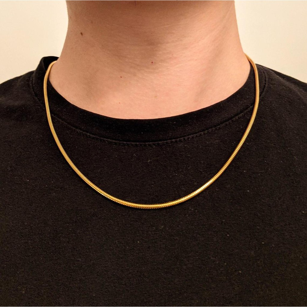 Kalung Pria Titanium Belut Emas Anti Karat / Kalung Pria Anti Karat / Kalung Pria Keren / Kalung Tit