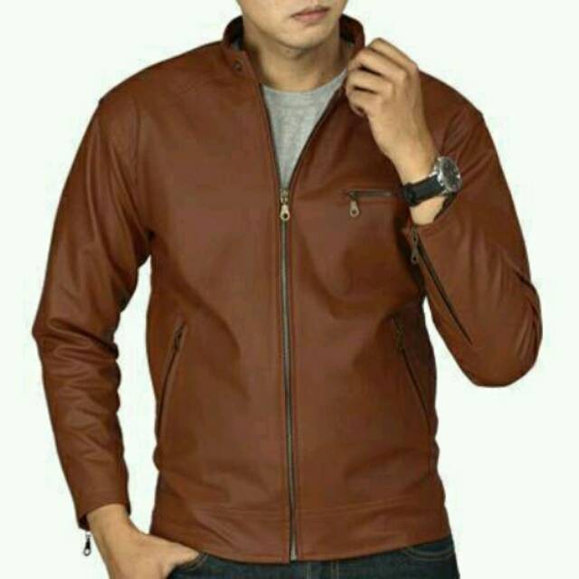 Promo Jaket Kulit OSCAR Pria Jumbo / Jaket Motor Anti Air / Jaket Kulit Pria