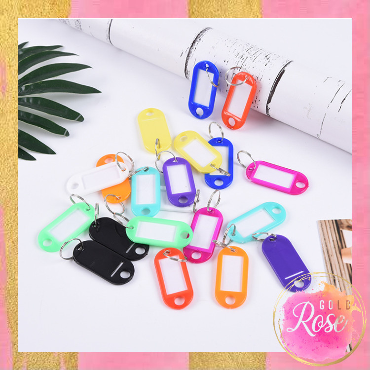 

ℛ - 6220 Ganci Name Tag Simple / Tag Gantungan Kunci Label Nama / Keychain Ring Name Tag / Gantungan Kunci Plastik Label Nama
