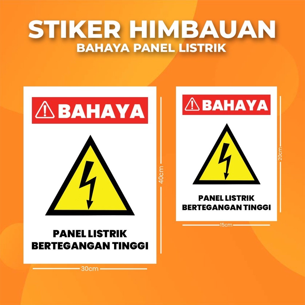 

Stiker K3 Bahaya Panel Listrik Bertegangan Tinggi / Sticker HSE Hazards Of High Voltage Electric Panels (Print Tajam & Anti Air)