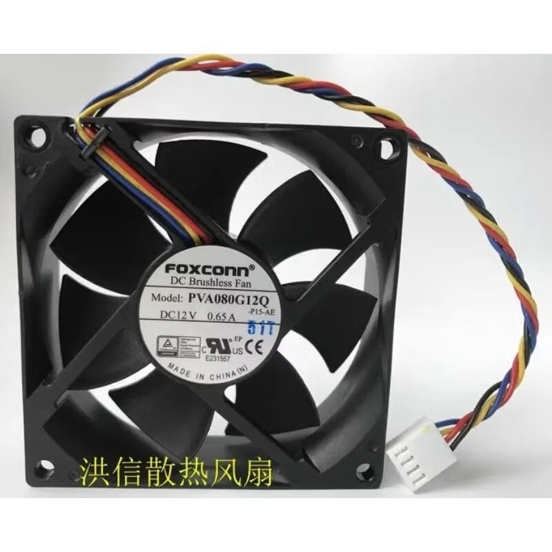 New Cooler Fan for Foxconn PVA080G12Q DC12V 0.65A PWM High Air Volume Fan 80x80x25mm