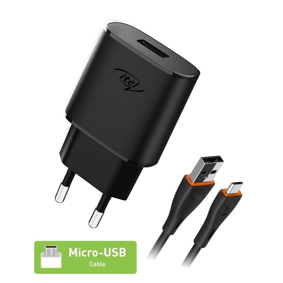 Itel Kepala Charger Kabel 18W 10W Fast Charging1Meter Cable Adapter Handphone Casan For Android-5Wcharger+kbel m-usb