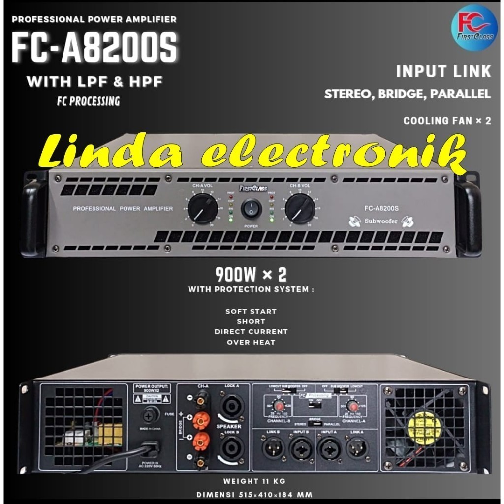 power amplifier karaoke firstclass fc 8200S / fca8200S / fca 8200S