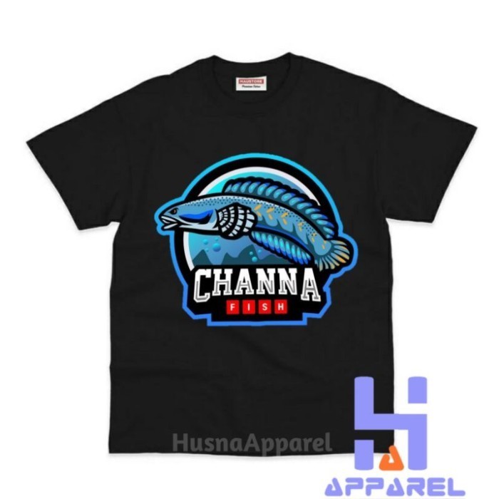 BAJU ANAK KAOS ANAK IKAN CHANNA PREDATOR FISH - Hitam, S