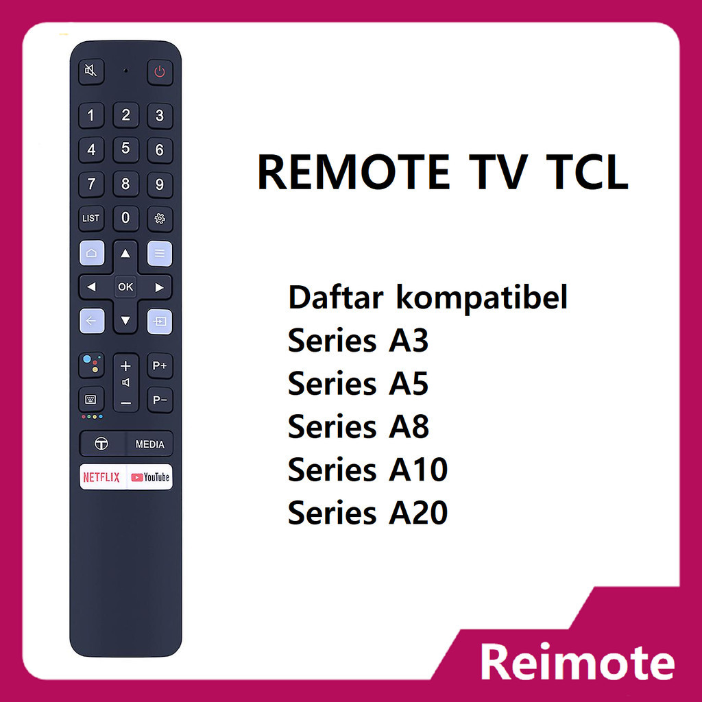 REMOT TV TCL ANDROID TV LED LCD RC901V 32A3 32A5 40A3 40A5 43A9 43A20 50A8 ANDROID LED TV TCL A3 A5 