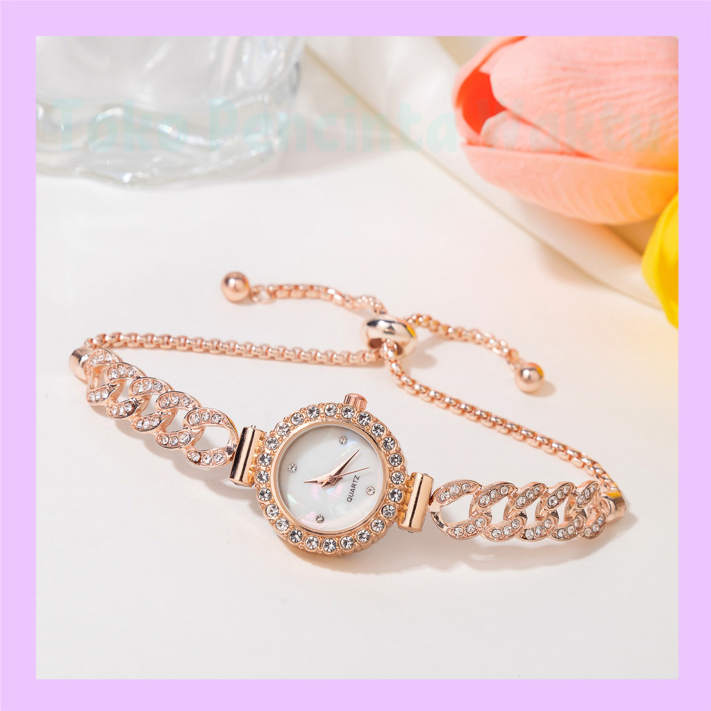 Jam Tangan Cewek RANTAI SERUT Oval Mini & BUNGA Terbaru,jam tangan cewek,Jam Tangan SERUT,jam tangan