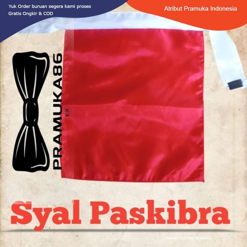 Ready Syal paskibra Upacara Kotak - Scraft Upacara Petugas Paskibra Bijian Termurah Indonesia