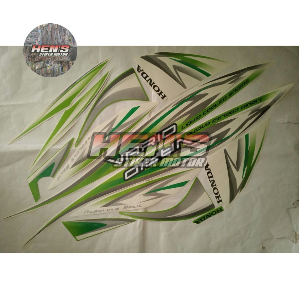 sticker motor honda vario 110 2012 putih hijau